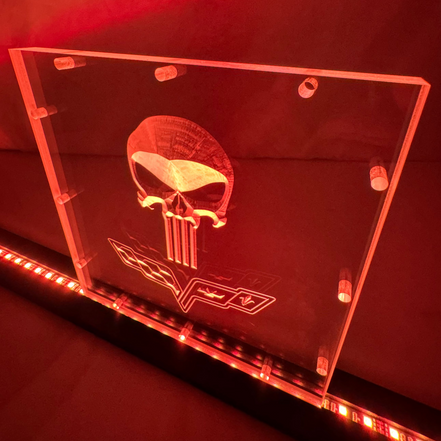 Sound Authority Plexiglass - 8" x 8" 3D Engraved Acrylic Window For Subwoofer Box