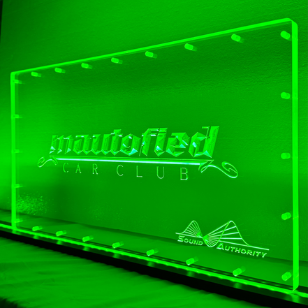 Sound Authority Plexiglass - 20" x 10" 3D Engraved Acrylic Window For Subwoofer Box