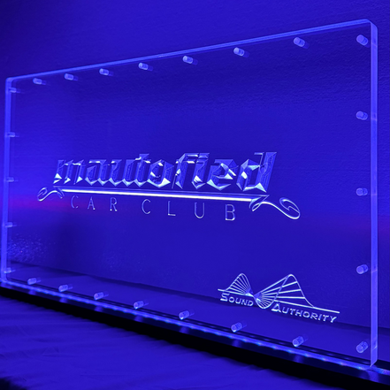 Sound Authority Plexiglass - 20" x 10" 3D Engraved Acrylic Window For Subwoofer Box