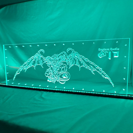 Sound Authority Plexiglass - 36" x 18" 3D Engraved Acrylic Window For Subwoofer Box