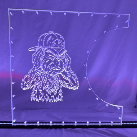 Sound Authority Plexiglass - 24" x 24" 3D Engraved Acrylic Window For Subwoofer Box