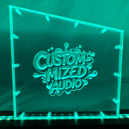Sound Authority Plexiglass - 8" x 8" 3D Engraved Acrylic Window For Subwoofer Box