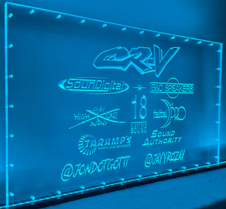 Sound Authority Plexiglass - 32" x 16" 3D Engraved Acrylic Window For Subwoofer Box