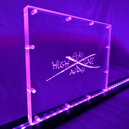 Sound Authority Plexiglass - 10" x 8" 3D Engraved Acrylic Window For Subwoofer Box