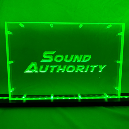 Sound Authority Plexiglass - 12" x 8" 3D Engraved Acrylic Window For Subwoofer Box
