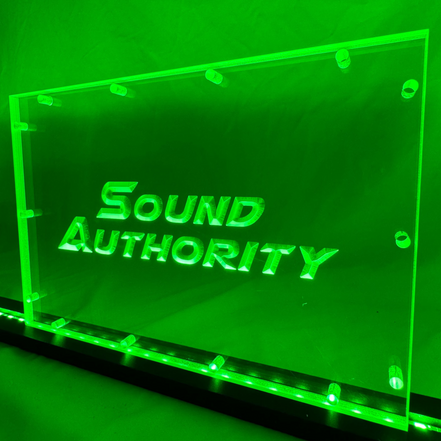 Sound Authority Plexiglass - 12" x 8" 3D Engraved Acrylic Window For Subwoofer Box