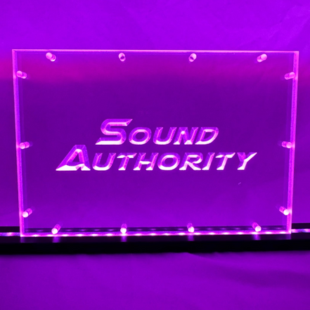 Sound Authority Plexiglass - 12" x 8" 3D Engraved Acrylic Window For Subwoofer Box