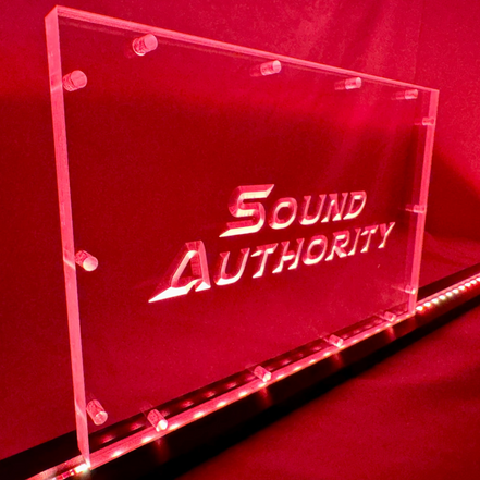 Sound Authority Plexiglass - 12" x 8" 3D Engraved Acrylic Window For Subwoofer Box