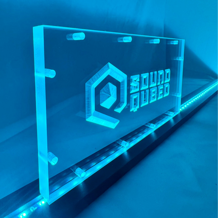 Sound Authority Plexiglass - 12" x 6" 3D Engraved Acrylic Window For Subwoofer Box