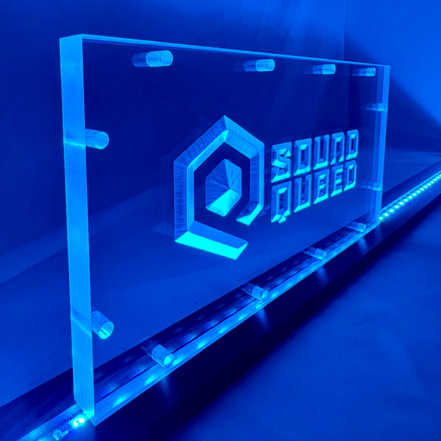 Sound Authority Plexiglass - 12" x 6" 3D Engraved Acrylic Window For Subwoofer Box