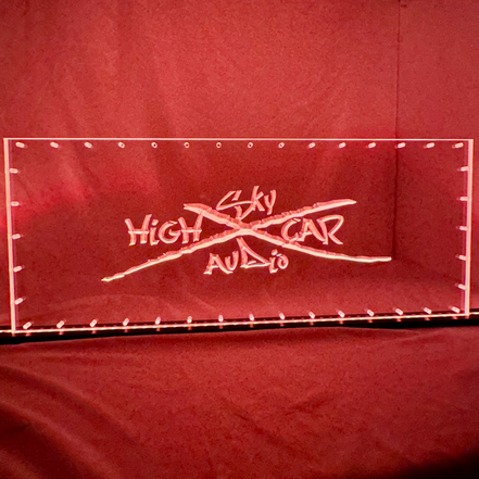 Sound Authority Plexiglass - 30" x 10" 3D Engraved Acrylic Window For Subwoofer Box