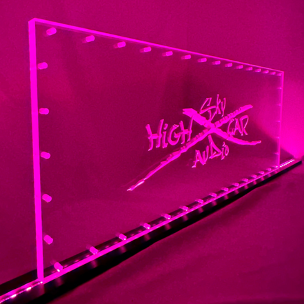 Sound Authority Plexiglass - 30" x 10" 3D Engraved Acrylic Window For Subwoofer Box