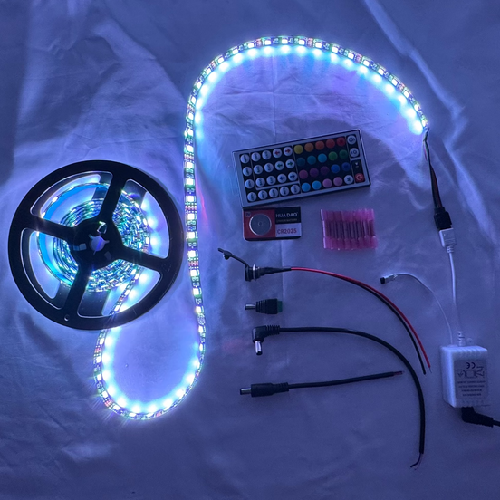 Flush Mount 12 Volt Automotive Marine LED Strip RGB Remote Multi Color Light Kit