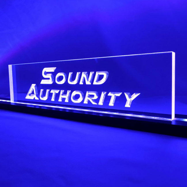 Sound Authority Plexiglass - 12" x 3" 3D Engraved Acrylic Window For Subwoofer Box