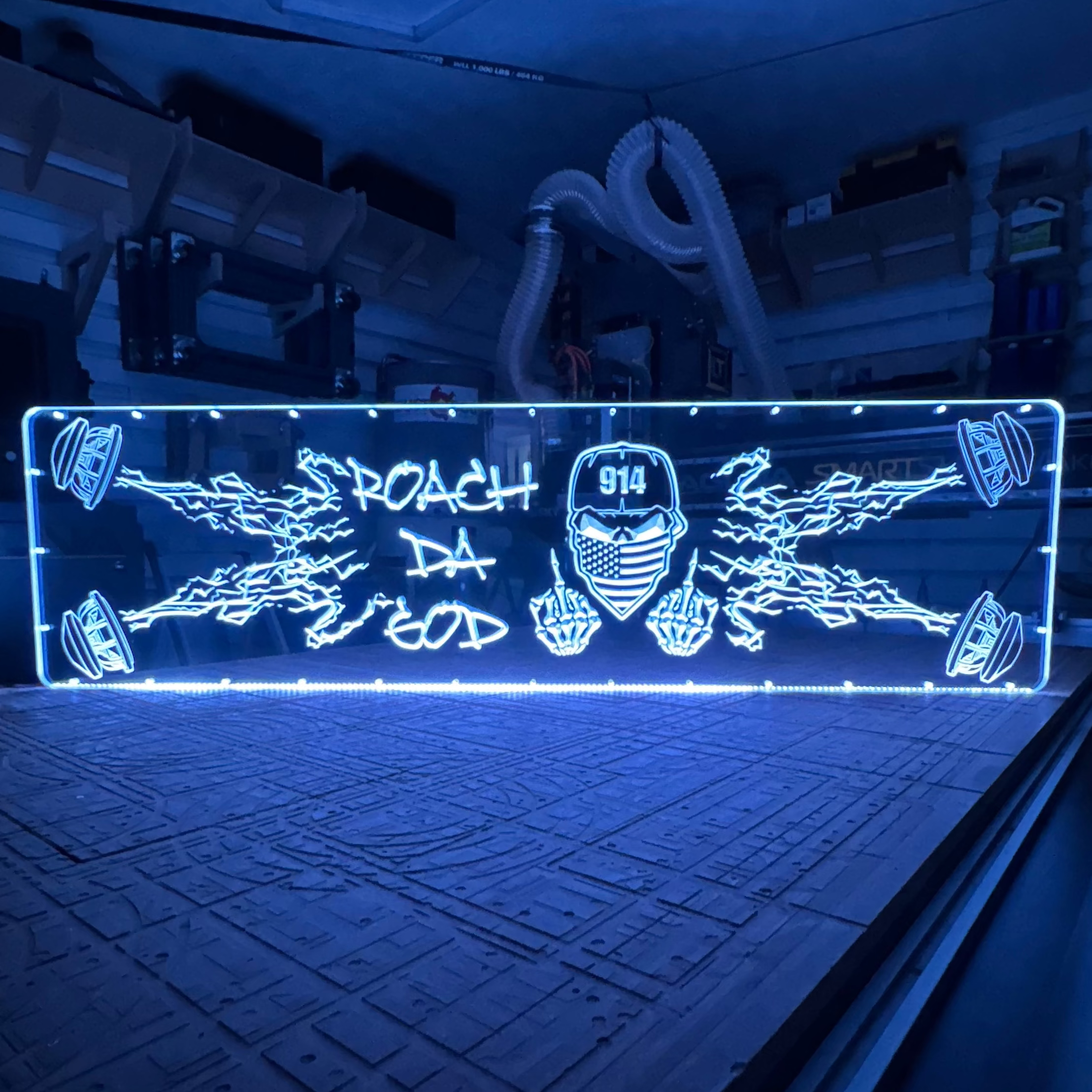 Custom size Sound Authority Plexiglass - 3D Engraved Acrylic Window For Subwoofer Box