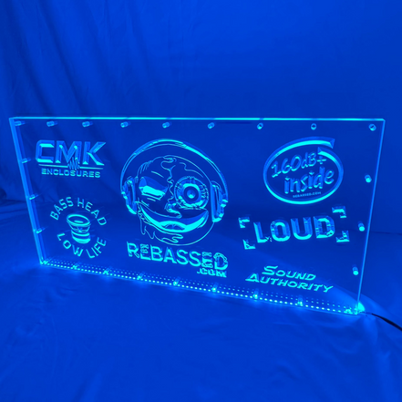 Sound Authority Plexiglass - 24" x 12" 3D Engraved Acrylic Window For Subwoofer Box