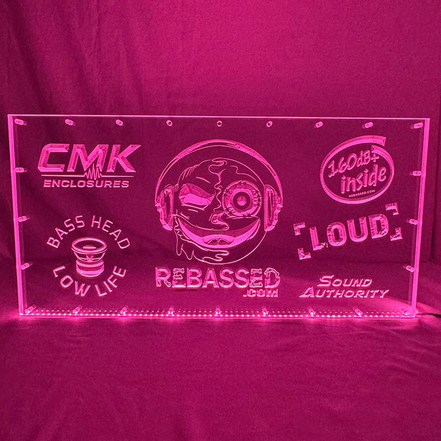 Sound Authority Plexiglass - 24" x 12" 3D Engraved Acrylic Window For Subwoofer Box