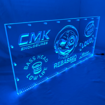 Sound Authority Plexiglass - 24" x 12" 3D Engraved Acrylic Window For Subwoofer Box