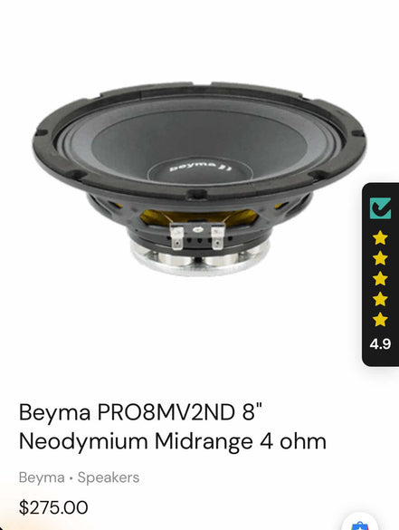 Beyma PRO8MV2ND sold individually - Sound Authority