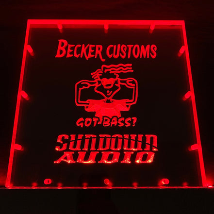 Sound Authority Plexiglass - 10" x 10" 3D Engraved Acrylic Window For Subwoofer Box - Sound Authority