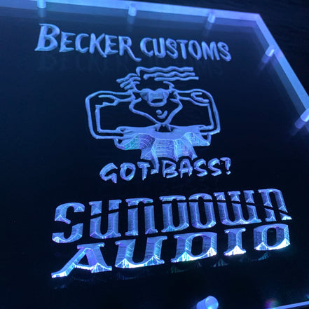 Sound Authority Plexiglass - 10" x 10" 3D Engraved Acrylic Window For Subwoofer Box - Sound Authority