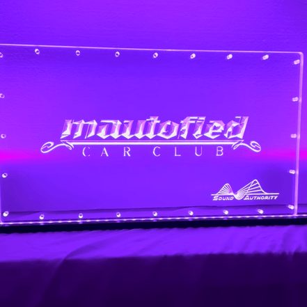 Sound Authority Plexiglass - 20" x 10" 3D Engraved Acrylic Window For Subwoofer Box - Sound Authority