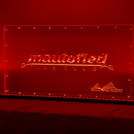 Sound Authority Plexiglass - 20" x 10" 3D Engraved Acrylic Window For Subwoofer Box - Sound Authority