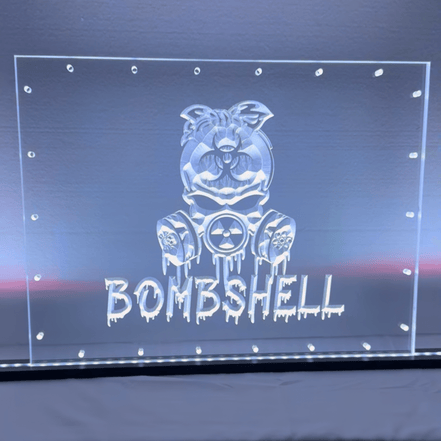 Sound Authority Plexiglass - 20" x 15" 3D Engraved Acrylic Window For Subwoofer Box - Sound Authority